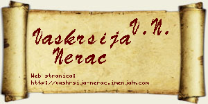 Vaskrsija Nerac vizit kartica